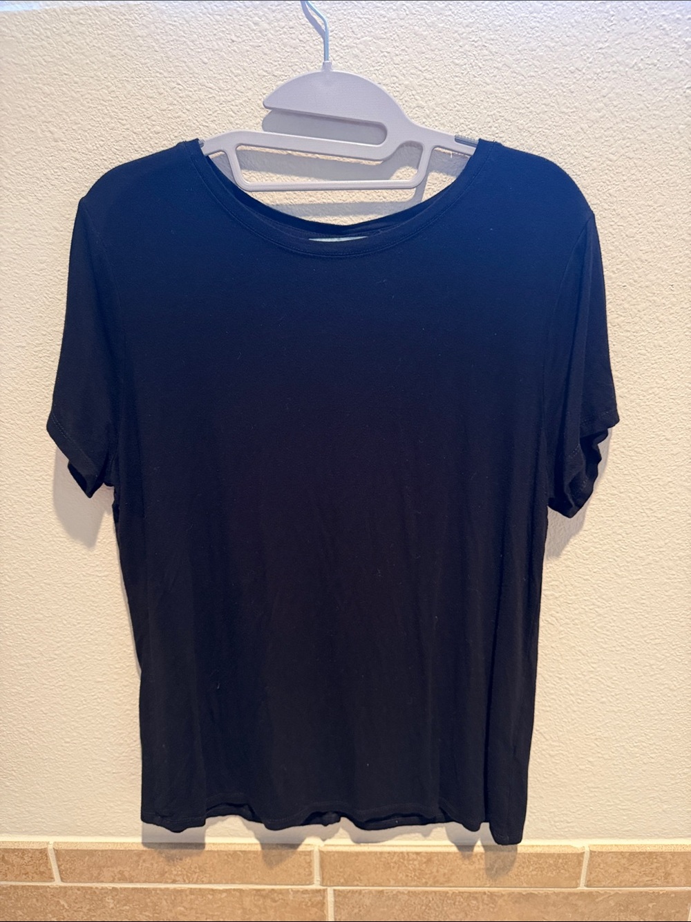 Joan Vass Black Short-Sleeve Crewneck Tee